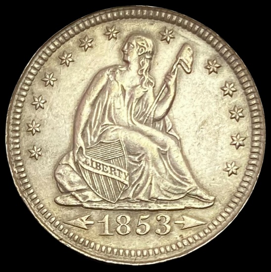 1853 Seated Liberty Quarter Arrows UNCIRCULATED