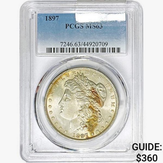 1897 Morgan Silver Dollar PCGS MS63