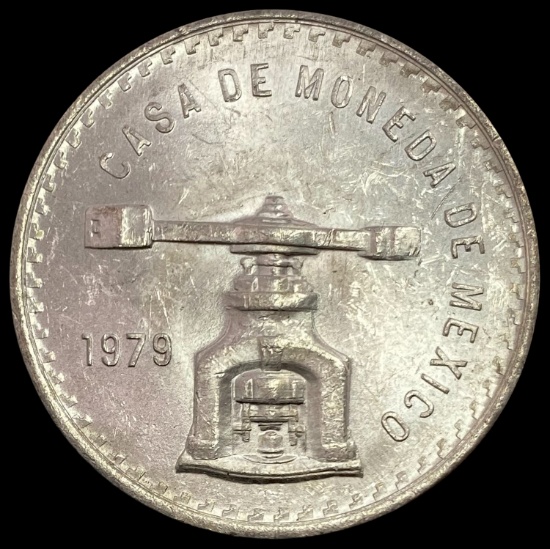 1979 Mexico 1 Onza Silver Coin GEM BU