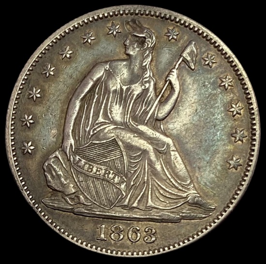1863 Seated Liberty Half Dollar NEARLY UNCIRCULATED