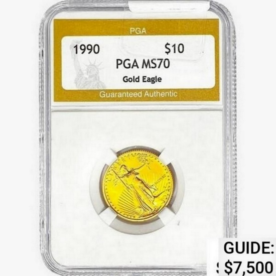 1990 1/4oz $10 AGE PGA MS70