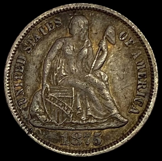 1875-S Seated Liberty Dime NEARLY UNCIRCULATED