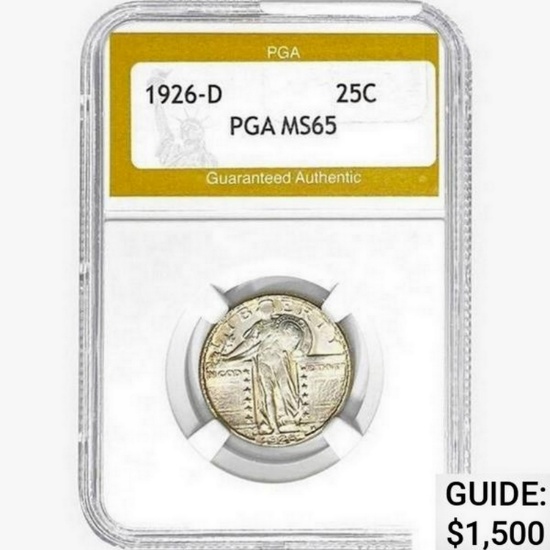 1926-D Standing Liberty Quarter PGA MS65