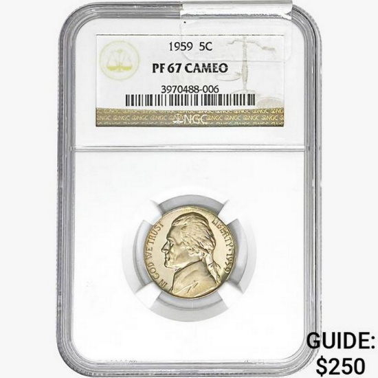 1959 Jefferson Nickel NGC PF67 CAMEO