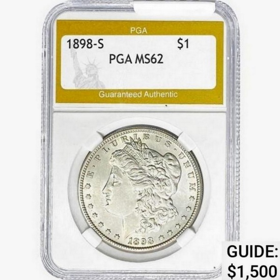 1898-S Morgan Silver Dollar PGA MS62