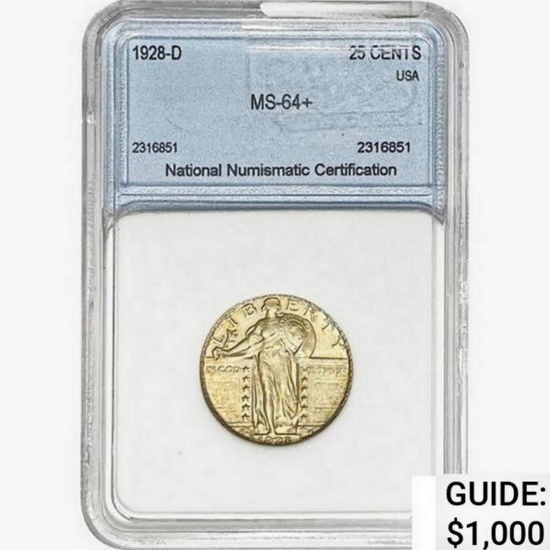 1928-D Standing Liberty Quarter NNC MS64+