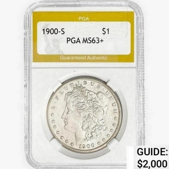 1900-S Morgan Silver Dollar PGA MS63+