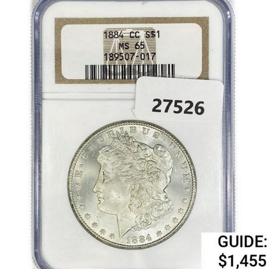1884-CC Morgan Silver Dollar NGC MS65