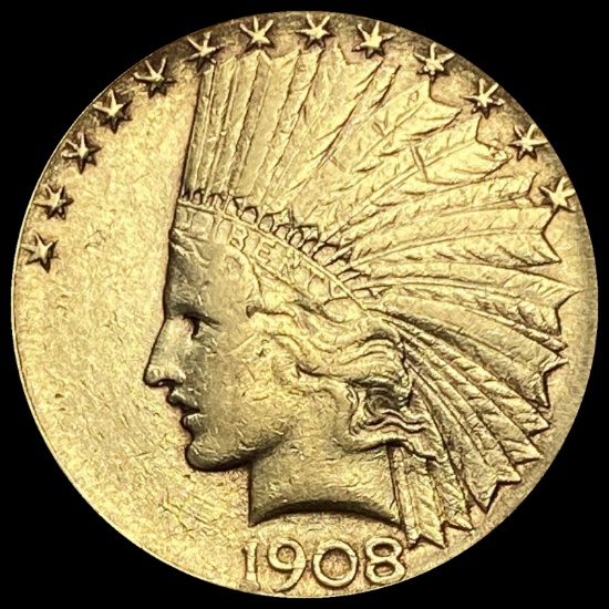 1908 Indian Head Eagle $10 CLOSELY UNCIRCULATED