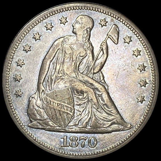 1870-CC Seated Liberty Dollar ABOUT UNCIRCULATED