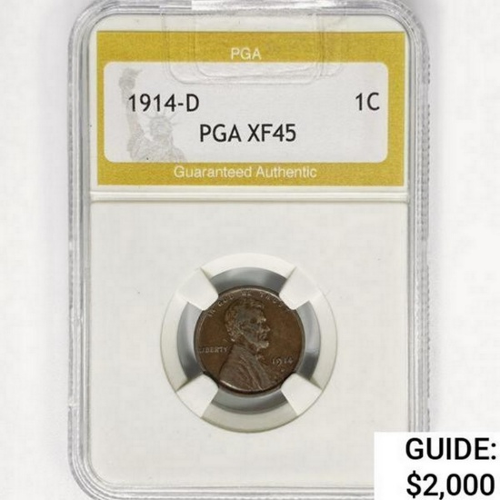 1914-D Wheat Cent PGA XF45