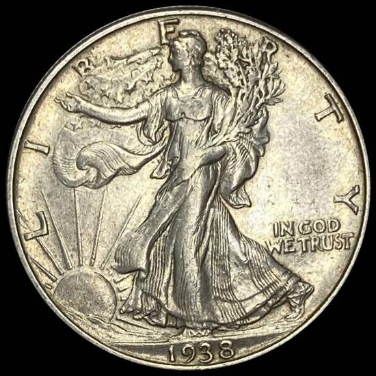 1938-D Walking Liberty Half Dollar ABOUT UNCIRCULATED