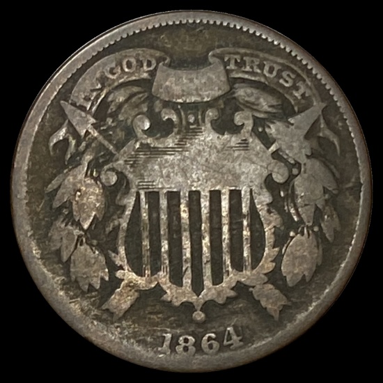 1864 Small Motto Two-Cent Piece CIRC