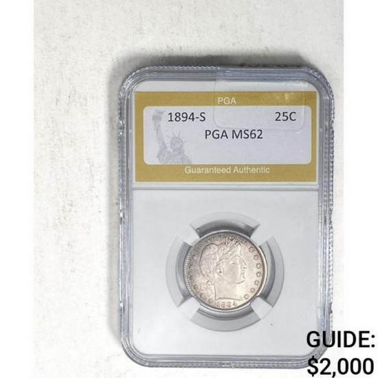 1894-S Barber Quarter PGA MS62