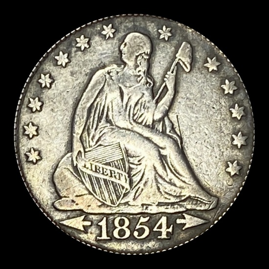 1854 Arrows Seated Liberty Quarter LIGHTLY CIRCULATED
