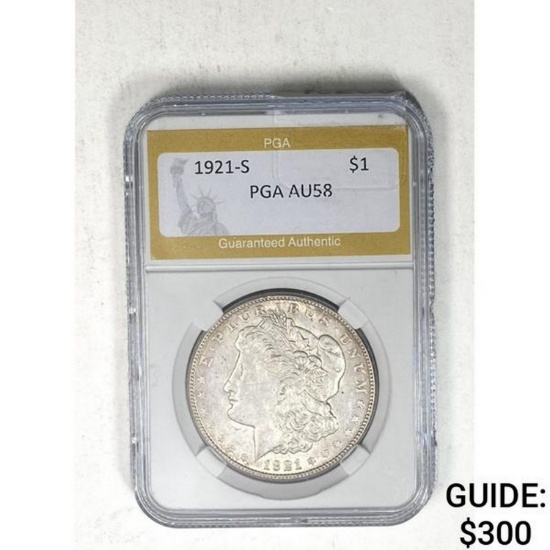 1921-S Morgan Dollar PGA AU58