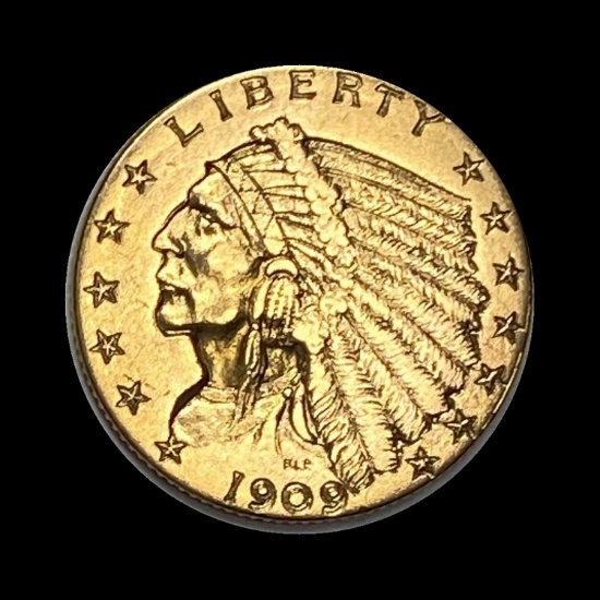 1909 Indian Head $5 Half Eagle CLOSELY UNCIRCULATED