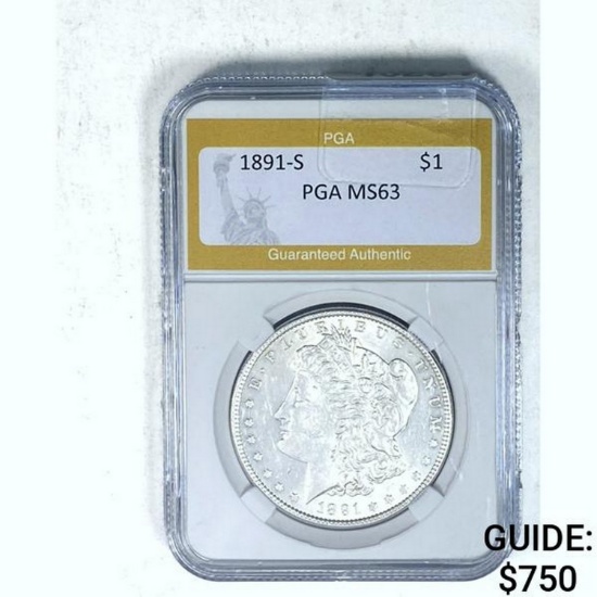 1891-S Morgan Dollar PGA MS63
