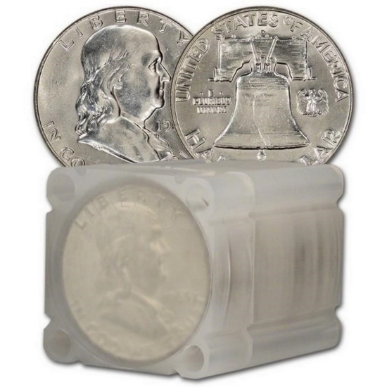 [20] Mixed Date Franklin Half Dollar Roll BU
