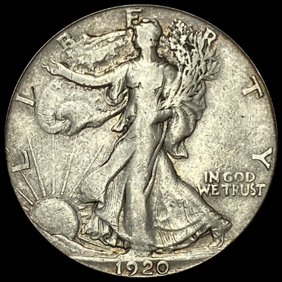 1920 Walking Liberty Half Dollar LIGHTLY CIRCULATED