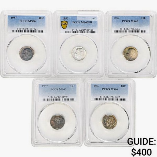 [5]1957 Roosevelt Dime PCGS MS66