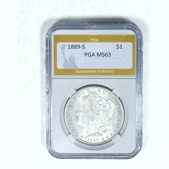 1889-S Morgan Dollar PGA MS63 SILVER