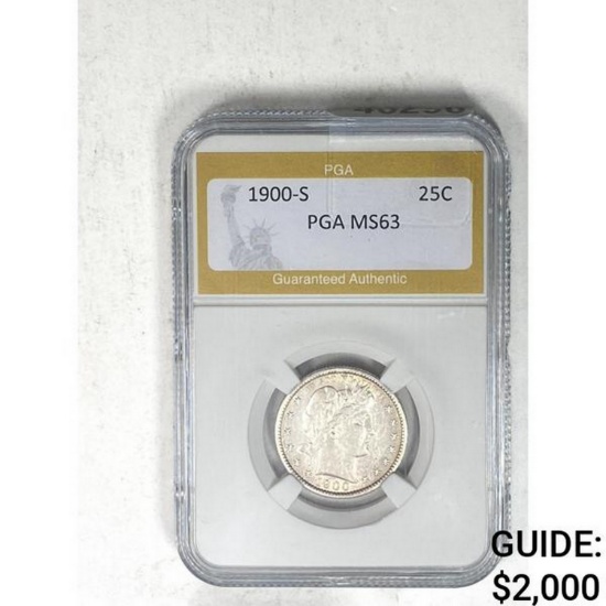 1900-S Barber Quarter PGA MS63