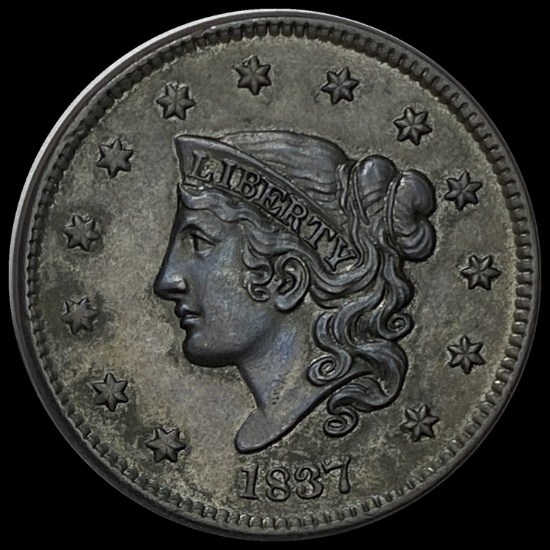 1837 Coronet Head Large Cent NEARLY UNCIRCULATED