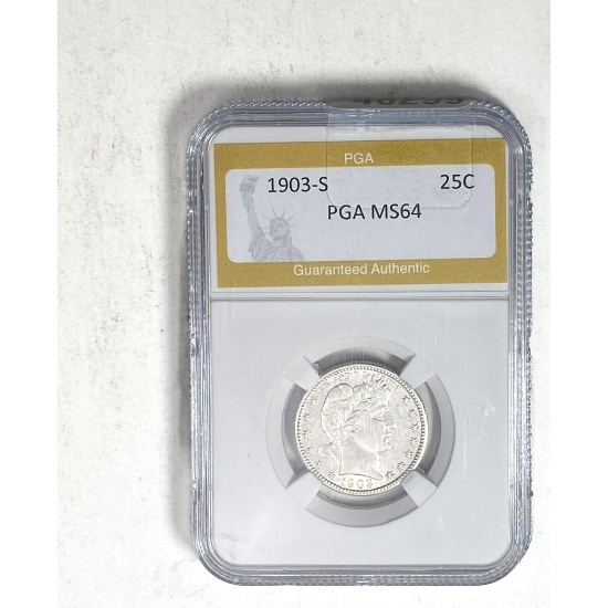 1903-S Barber Quarter PGA MS64