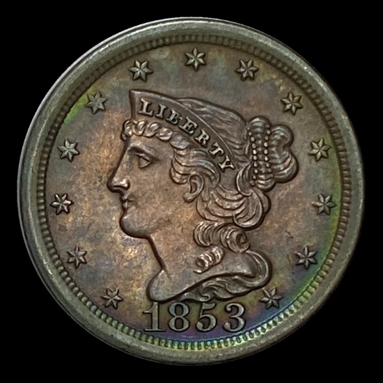 1853 Braided Hair Half Cent UNCIRCULATED