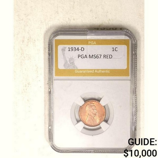 1934-D 1C PGA MS67 RED