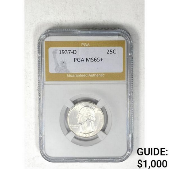 1937-D Washington Quarter PGA MS65+
