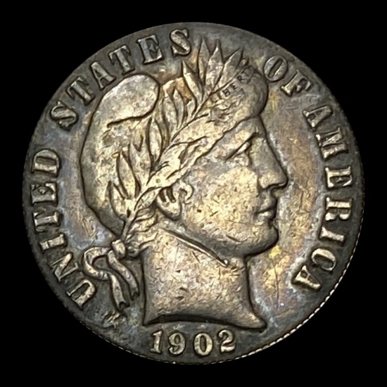 1902 Barber Dime LIGHTLY CIRCULATED