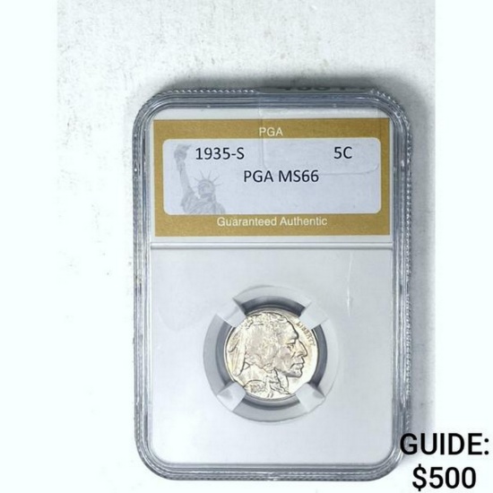 1935-S Buffalo Nickel PGA MS66