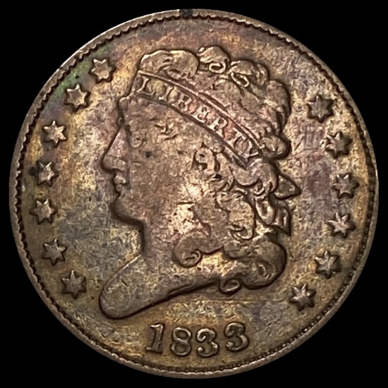 1833 Classic Head Half Cent LIGHTLY CIRCULATED