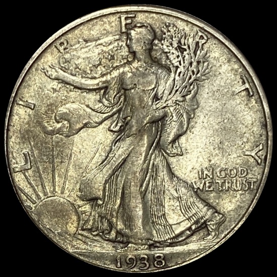 1938-D Walking Liberty Half Dollar ABOUT UNCIRCULATED