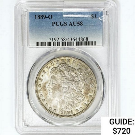 1889-O Morgan Silver Dollar PCGS AU58