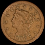 1850 Braided Hair Large Cent LIGHTLY CIRCULATED