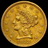 1853 GOLD $2.50 Liberty Head Quarter Eagle ABOUT UNCIRCULATED