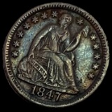 1847 Seated Liberty Half Dime CLOSELY UNCIRCULATED