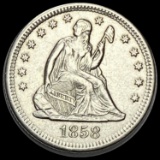 1858-O Seated Liberty Quarter CLOSELY UNCIRCULATED