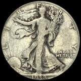 1938-D Walking Liberty Half Dollar LIGHTLY CIRCULATED