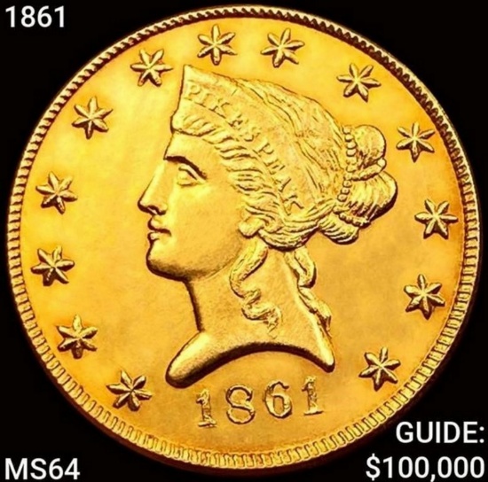 1861 $10 Gold Eagle CHOICE BU