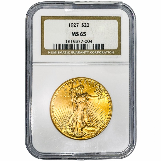 1927 $20 Gold Double Eagle NGC MS65