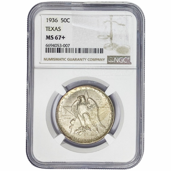 1936 Texas Half Dollar NGC MS67+
