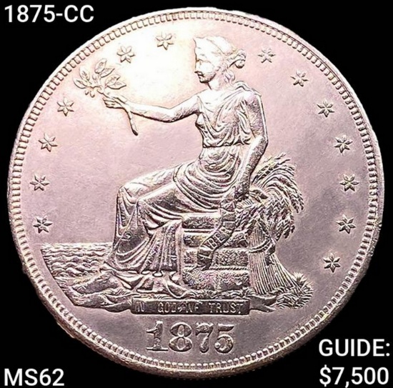 1875-CC Silver Trade Dollar UNCIRCULATED