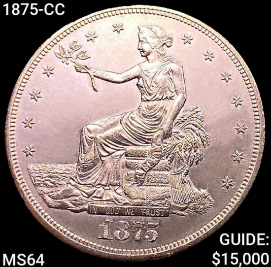 1875-CC Silver Trade Dollar