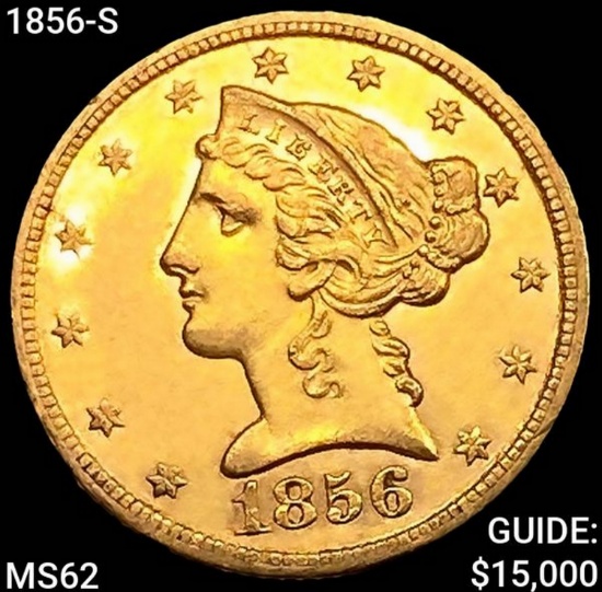 1856-S $5 Gold Half Eagle