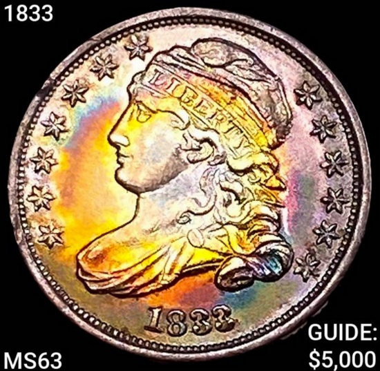 1833 Capped Bust Dime CHOICE BU