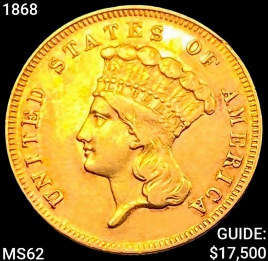 1868 $3 Gold Piece